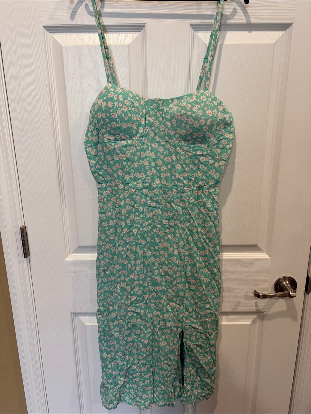 Lily Rose Mint Floral Sundress with White Blossom Print